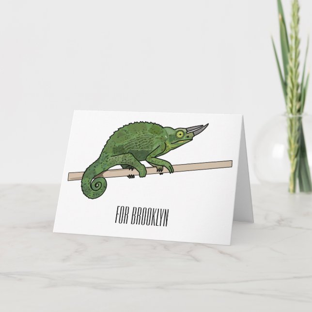 Tarjeta Ilustracion chameleon personalizado de Jackson (Anverso)