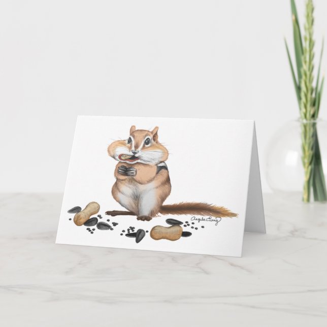 Tarjeta Ilustracion Cheeky Chipmunk (Anverso)