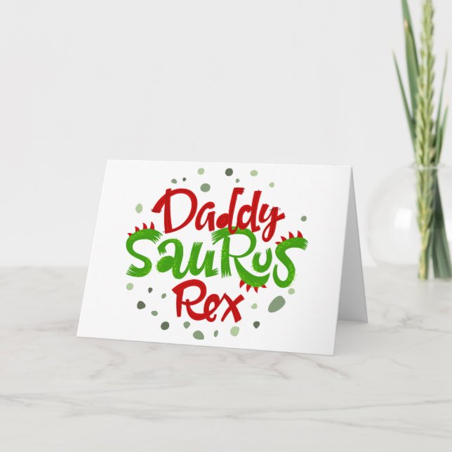 Tarjeta Ilustracion Daddy Saurus Rex (Anverso)