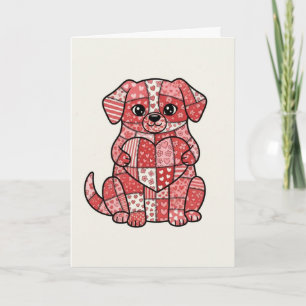 Tarjeta Ilustración de adorable cachorro con corazón de pa