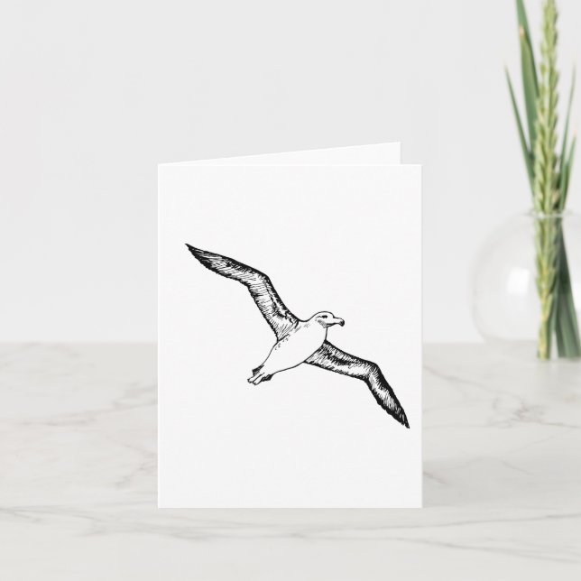 Tarjeta Ilustracion de albatros voladores (Anverso)