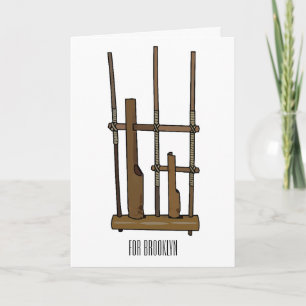 Tarjeta Ilustracion de Angklung personalizado