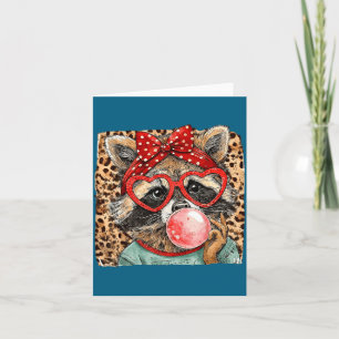 Tarjeta Ilustración de arco soplando de leopardo mapache v