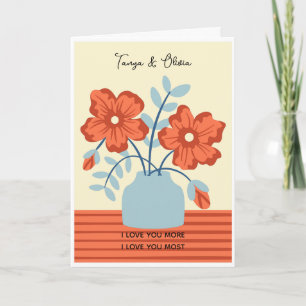 Tarjeta Ilustración de arreglo de flores abstractas colori