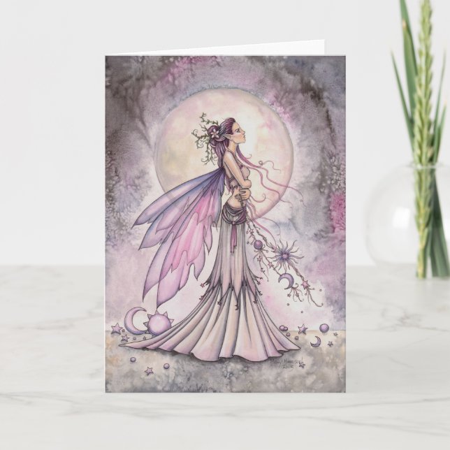 Tarjeta Ilustración de arte de fantasía de hada celestial  (Anverso)