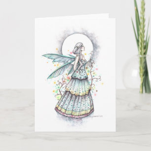 Tarjeta Ilustración de arte de fantasía de hada de luna bo