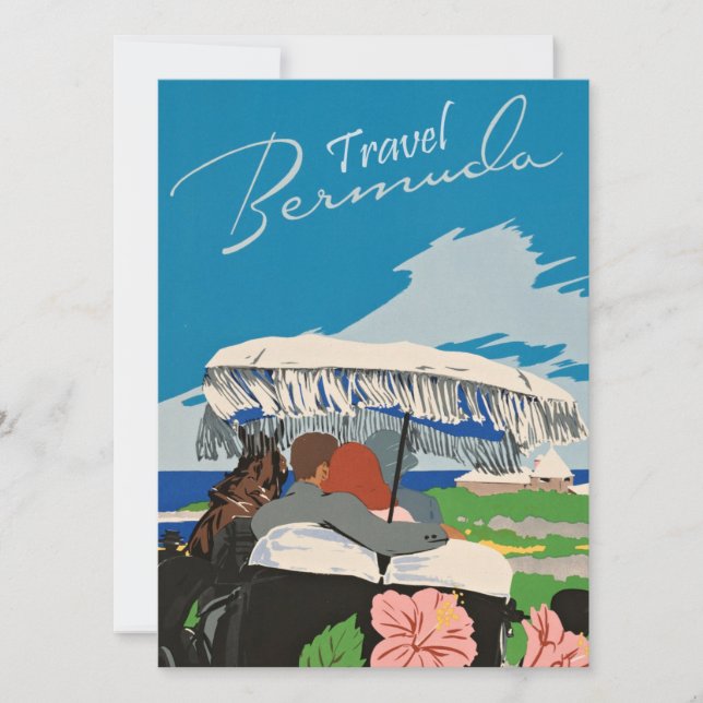 Tarjeta Ilustración de arte de viajes en las Bermudas anti (Anverso)