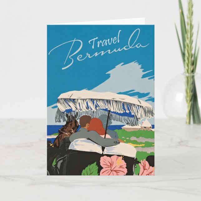 Tarjeta Ilustración de arte de viajes en las Bermudas anti (Anverso)