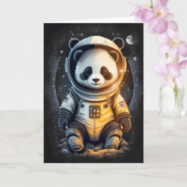 Tarjeta Ilustración de astronauta panda