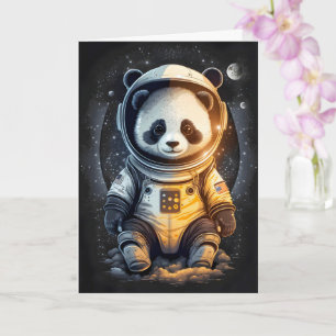 Tarjeta Ilustración de astronauta panda