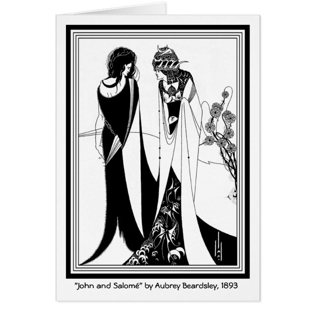 Tarjeta: Ilustracion de Aubrey Beardsley (Frente)