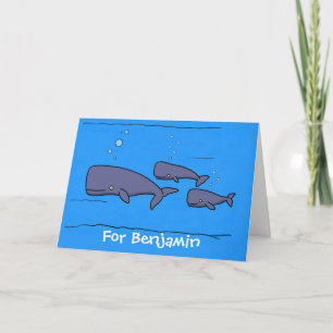 Tarjeta Ilustracion de ballenas personalizados migratorias