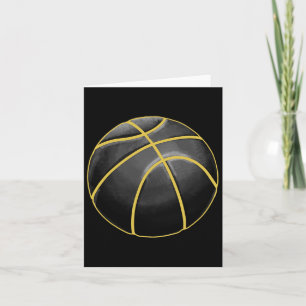 Tarjeta Ilustracion de baloncesto Black Gold Ball Design S
