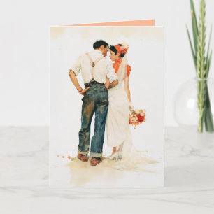 Tarjeta Ilustración de Boda de Romance Rústico