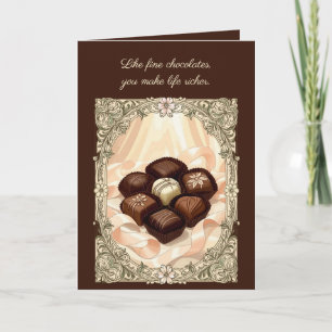 Tarjeta Ilustración de bombones surtidos al estilo Art Nou