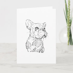 Tarjeta Ilustración de Bulldog Francés, Personalizada