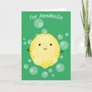 Tarjeta Ilustracion de burbujas de personalizado de limón