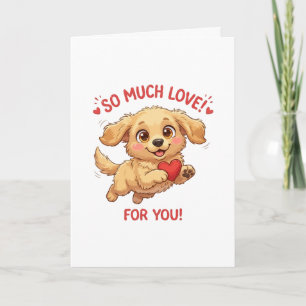Tarjeta Ilustración de cachorro adorable con corazón