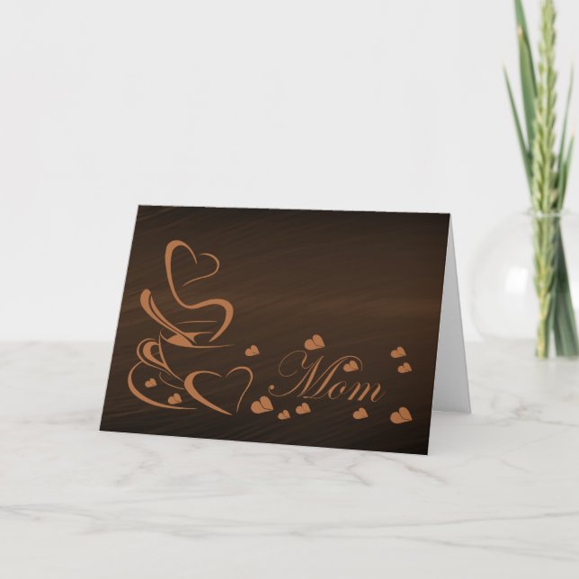 Tarjeta Ilustracion de café Día de la Madre (Anverso)