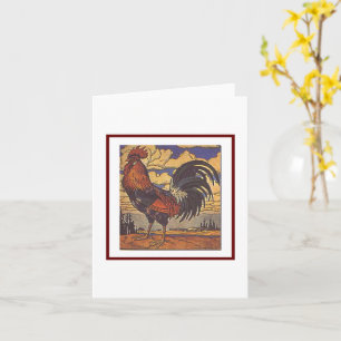 Tarjeta Ilustracion de campo retro de la colección de gran