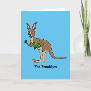 Tarjeta Ilustracion de canguro australiano bastante feliz