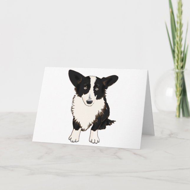 Tarjeta Ilustracion de Cardigan Welsh Corgi (Anverso)