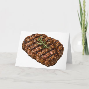 Tarjeta Ilustración de carne de barbacoa de bistec de cost