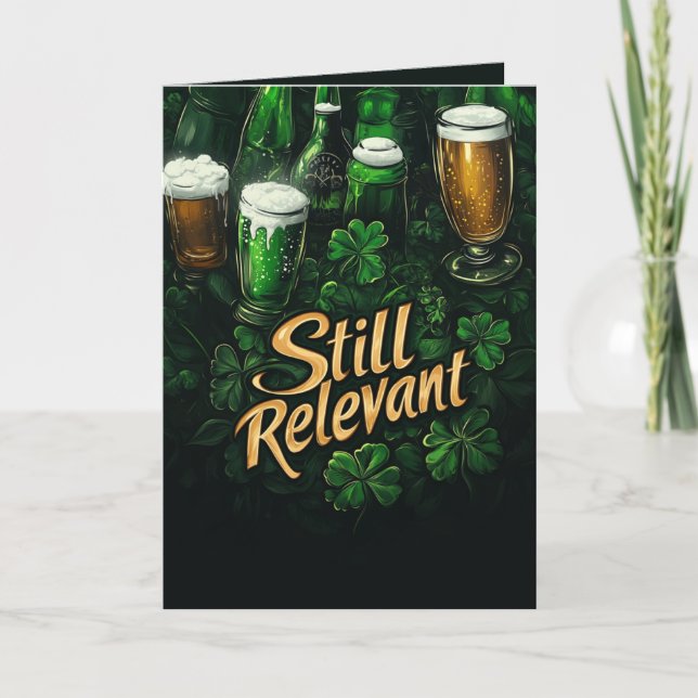 Tarjeta Ilustración de cerveza del Día de San Patricio y b (Anverso)