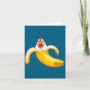 Tarjeta Ilustración de chicos de plátano amantes de pollo