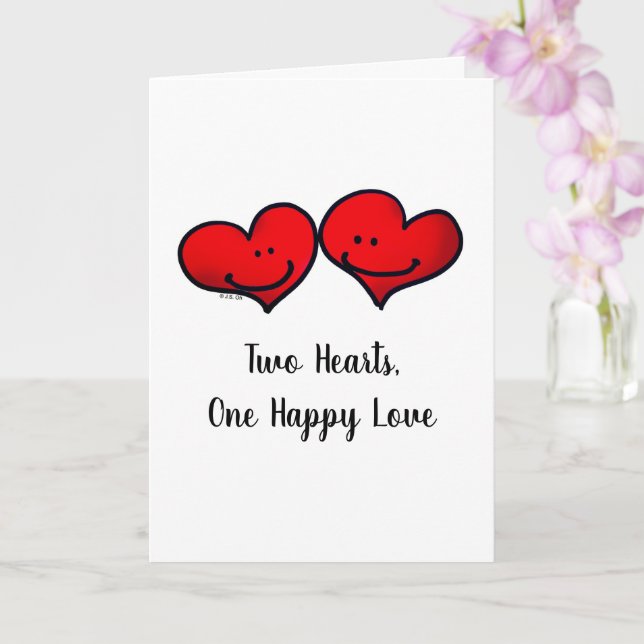 Tarjeta Ilustración de Corazones Sonrientes en Amor (Orquídea)
