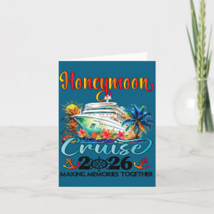 Tarjeta Ilustración de crucero de luna de miel 2026 recién
