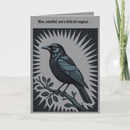 Tarjeta Ilustración de Cuervo Herald of the Halo