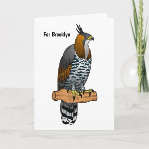 Tarjeta Ilustración de dibujos animados de águila halcón o