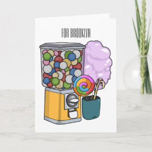 Tarjeta Ilustración de dibujos animados de dulces 