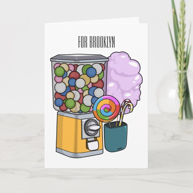 Tarjeta Ilustración de dibujos animados de dulces  (Anverso)