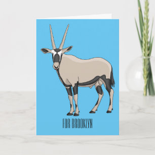 Tarjeta ilustración de dibujos animados de oryx