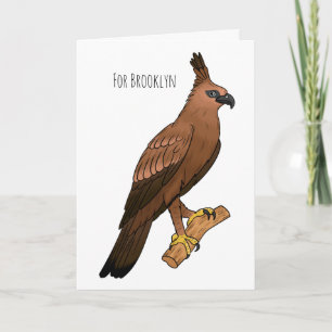 Tarjeta ilustración de dibujos animados del águila halcón 