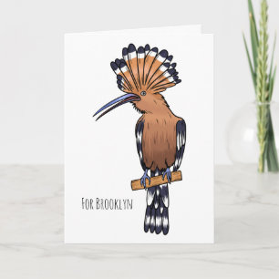 Tarjeta Ilustración de dibujos animados del pájaro abubill