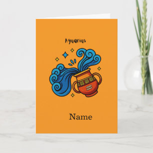 Tarjeta Ilustración de dibujos animados del signo zodiacal