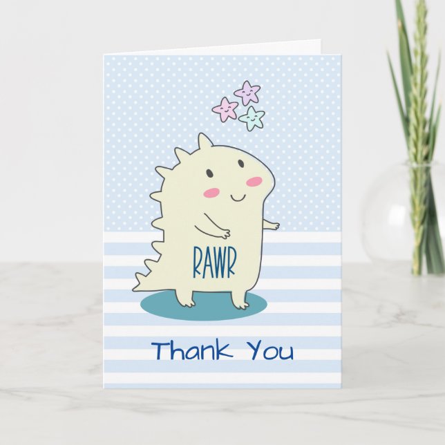 Tarjeta Ilustracion de Dinosaurios Feliz Amarillo (Anverso)