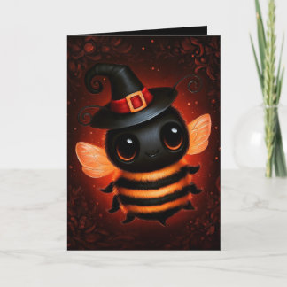 Tarjeta Ilustración de disfraz de bruja abeja bumblebee pa