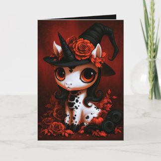 Tarjeta Ilustración de disfraz de bruja unicornio de Hallo