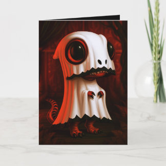 Tarjeta Ilustración de disfraz de Halloween de fantasma T-