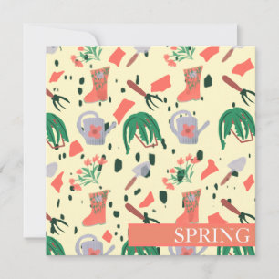 Tarjeta Ilustración de Doodles Botánicos de Jardín de Prim