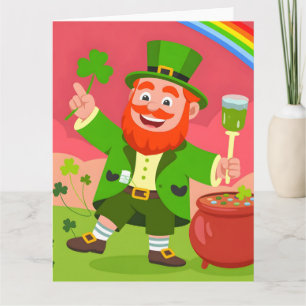 Tarjeta Ilustración de duende del día de San Patricio