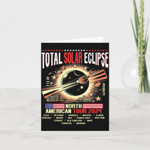 Tarjeta Ilustración de eclipse solar total en Norteamérica
