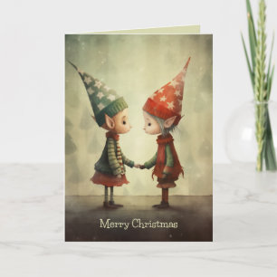 Tarjeta Ilustración de Elfos Adorables