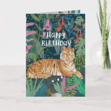 Ilustración de Feliz Cumpleaños Tigre de la Jungla