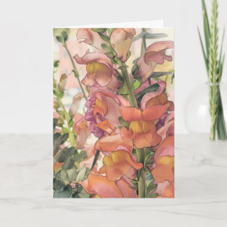 Tarjeta Ilustración de flores con lápices de colores paste