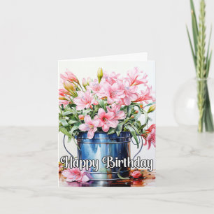 Tarjeta Ilustracion de flores lirio en flor